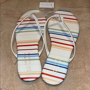 LC Lauren Conrad Women's Colorful Striped Sandals